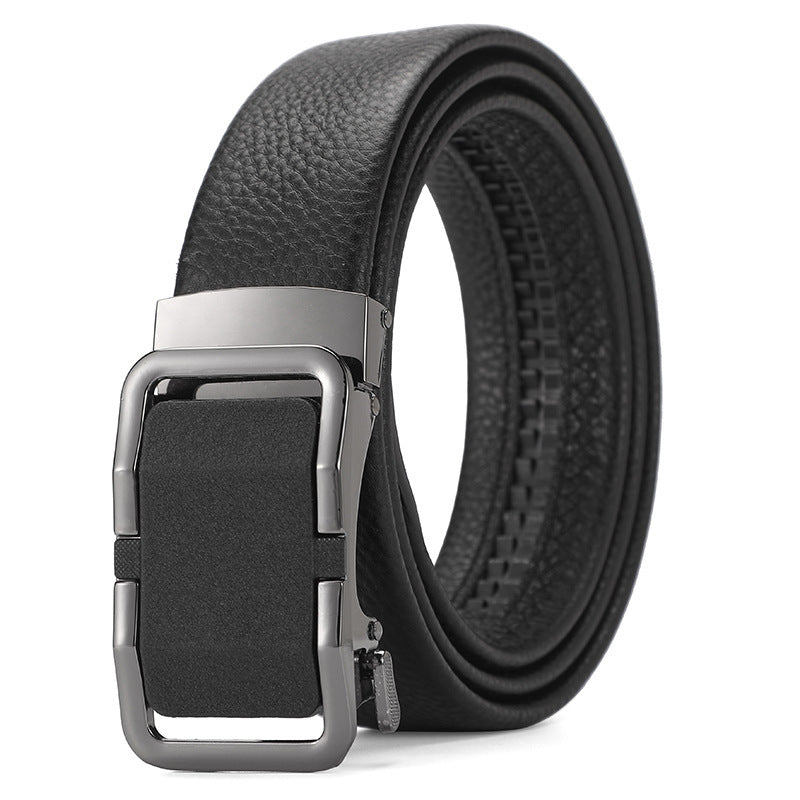 Men's Genuine Leather Automatic Pure Leather Belt - Authentic Confidence