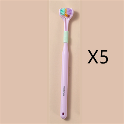 Three-sided Macaron Soft Bristle Toothbrush Care Safety Toothbrush Teeth Deep Cleaning Portable Travel