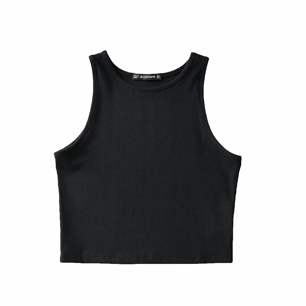 Kvinnors fast färg Fitness Sport Jersey tank Topp