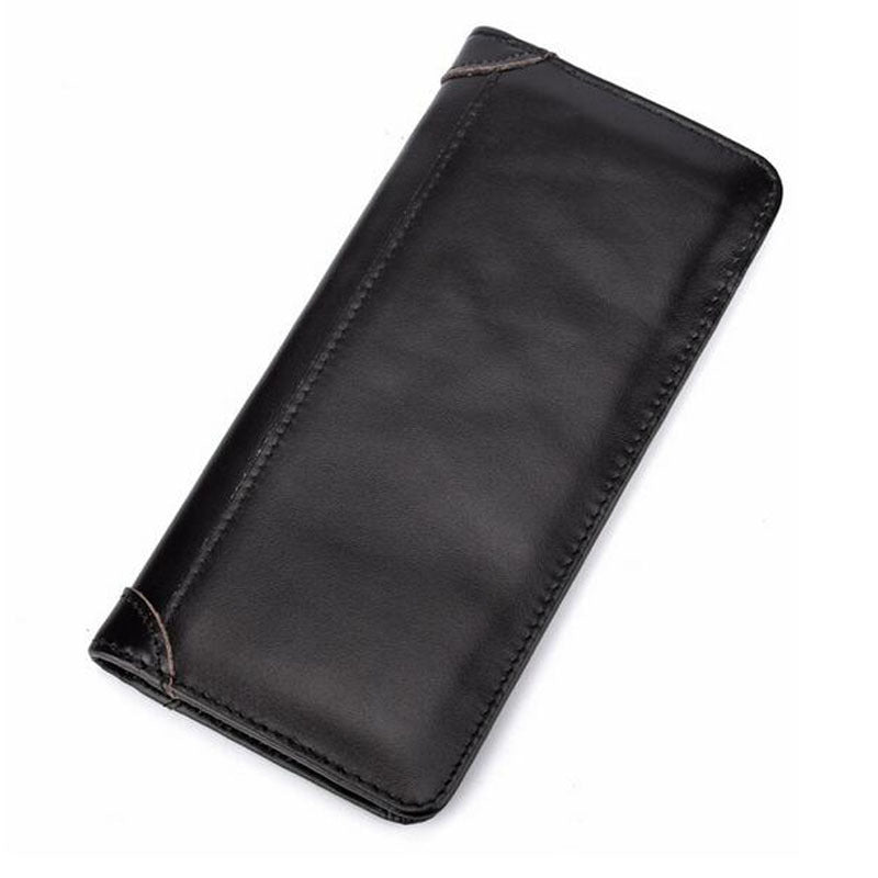 Cowhide Wallet Retro Vaxad Cowhide Läder Plånbok Mynt med fler kort plånboka