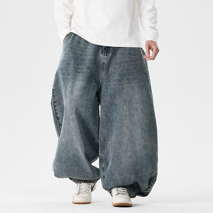 Men's Casual Jeans Plus Size Fashionable Wide Leg Pants