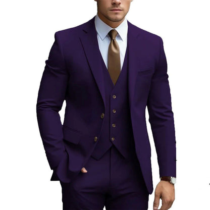 Business Casual Men's Three-piece Suit For Bridegroom Men's Wedding