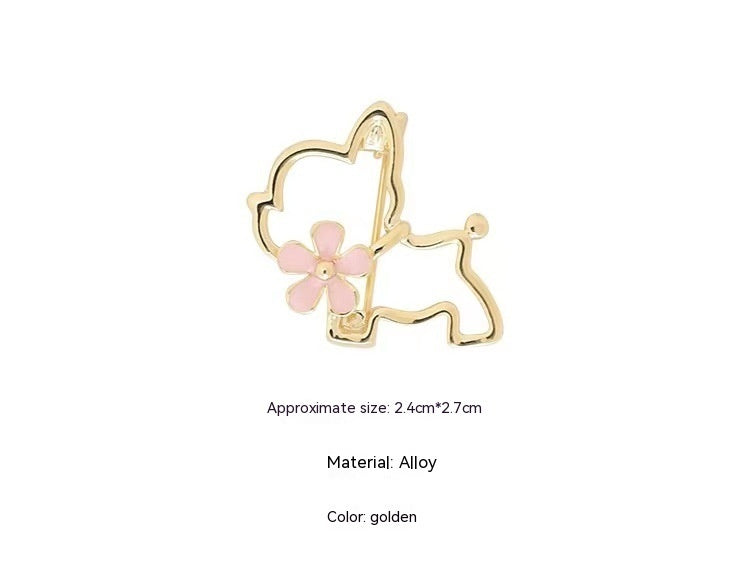 Japanese And Korean Hollow Puppy Soft And Adorable Brooch Anti-exposure Accessories