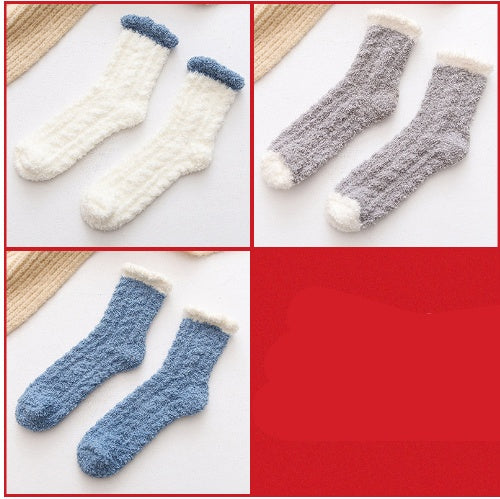 Chaussettes thermiques moelleuses pour femmes, chaussettes chaudes d'automne et d'hiver