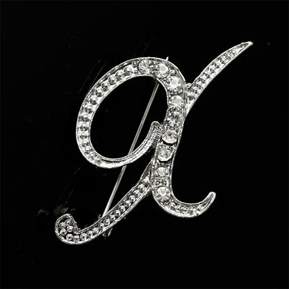 26 English Alphabet Brooches With Diamonds