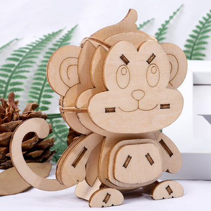 Children's DIY Wooden Toys, Wooden Toy Models, Three-dimensional Puzzles, Assembling Insect Models