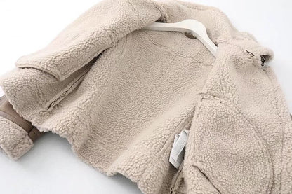 Polaire automne et hiver veste de fourrure en daim moto