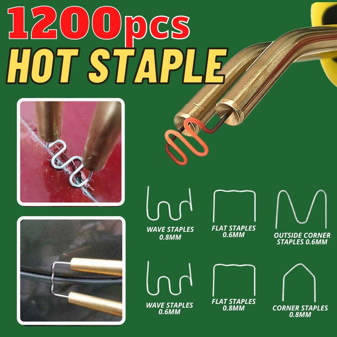 1200X Hot Staple For Car Bumper Fender Welder Stapler Plastic Welding Repair Kit