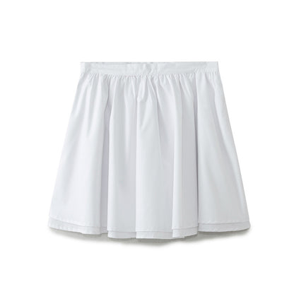 Professional European American Solid Color A-Line Skirt - Polyester High-Waisted (Picture Color, XS-L, College Style)