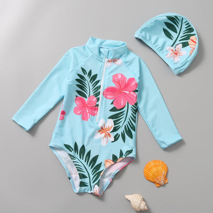 Children's Swimsuit One-Piece Sunscreen Swimsuit Swimsuit Set