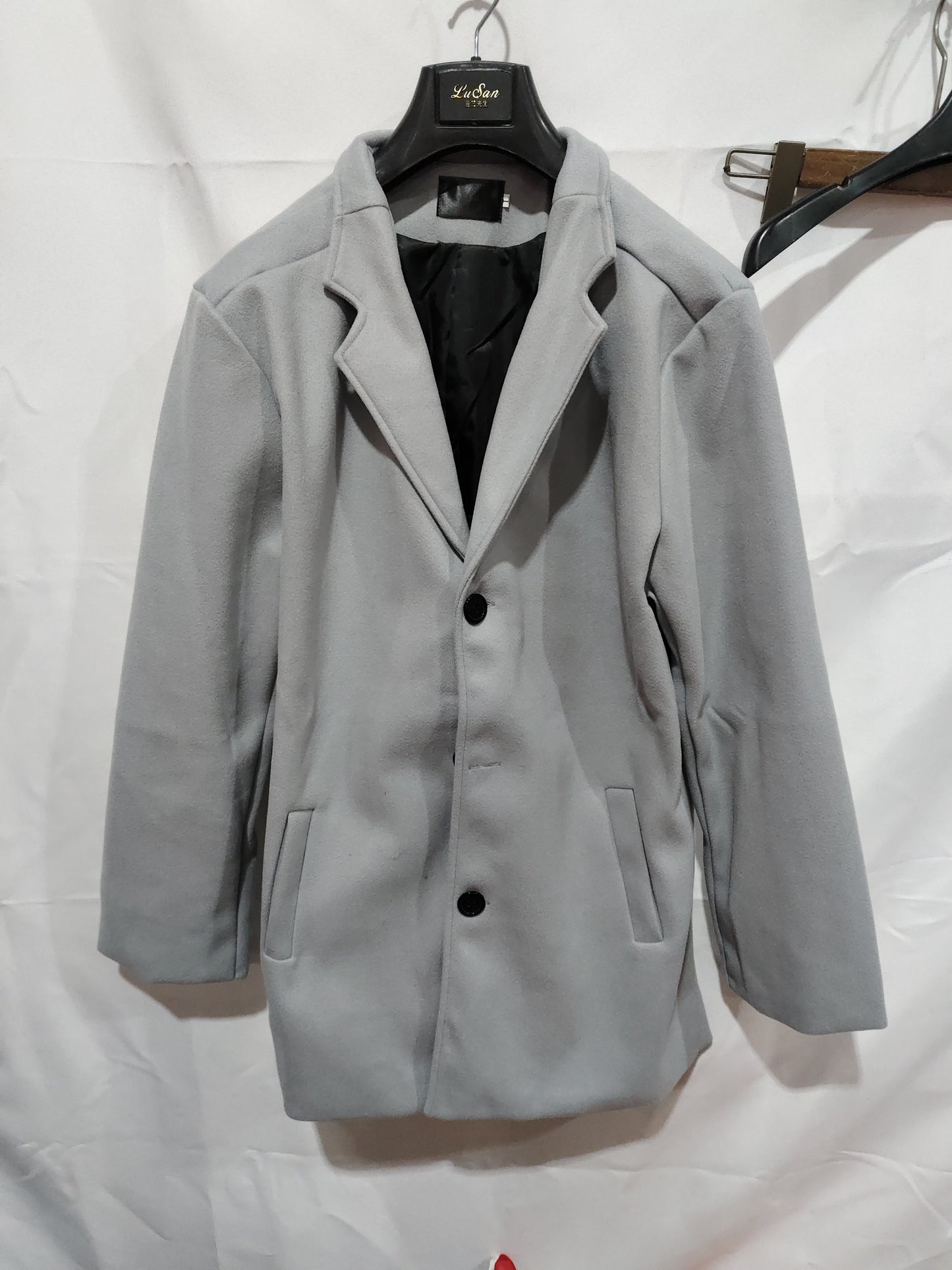 Men's Slim Coat Fashion Single-breasted Solid Color Business Jackets Fall And Winter Tops Outwear Clothing