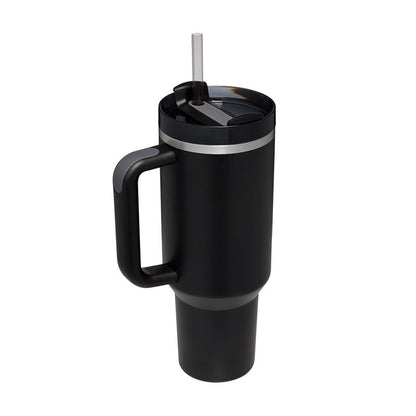 Tasse thermique de cadeau de saint valentin tasse d'isolation de café de paille de 40oz avec la poignée bouteille d'eau portative d'acier inoxydable de voiture tasse thermique sans BPA de voyage de grande capacité