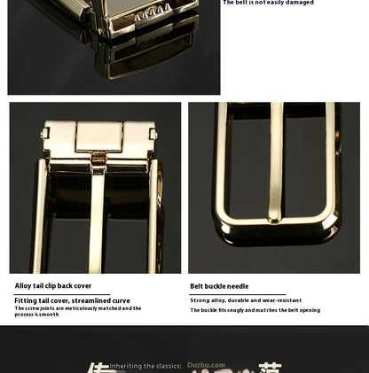 Men's First Layer Cowhide Simplicity Pin Buckle Belt - Authentic Simplicity