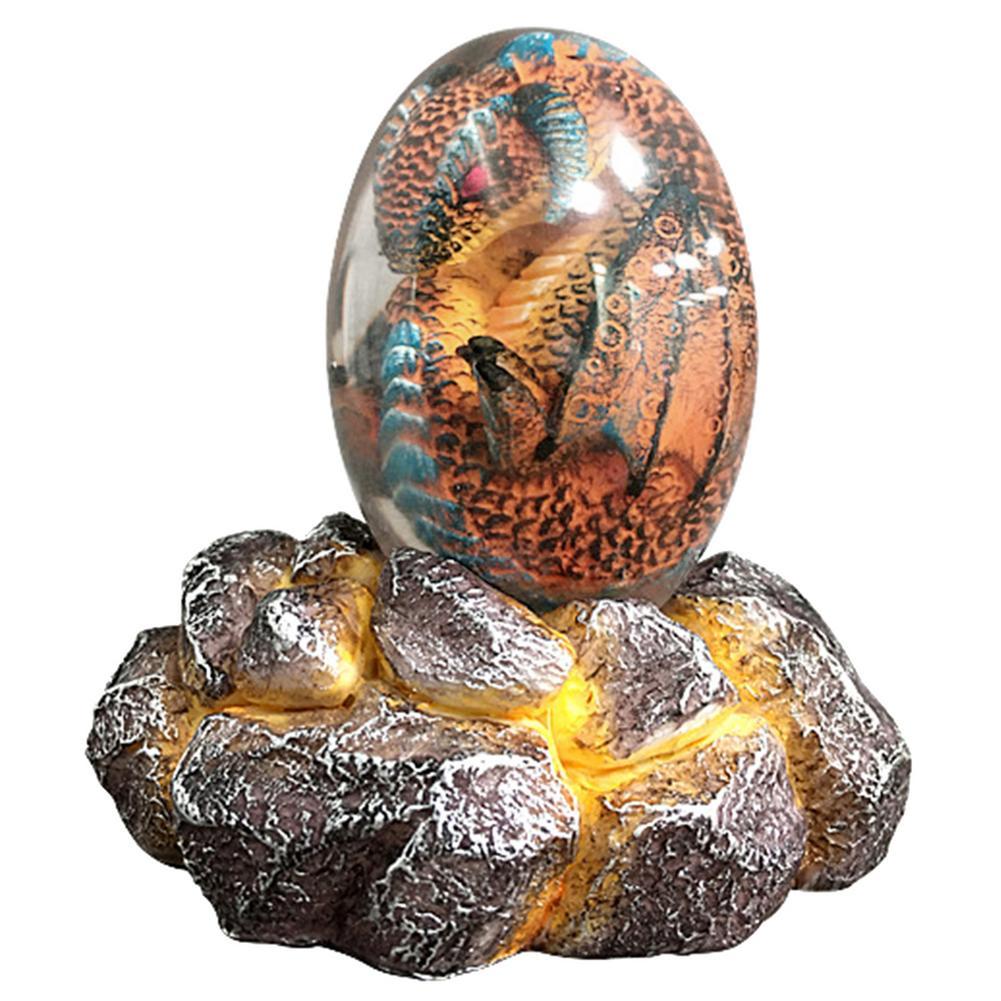 LED Lava Drage ägg Dekor Dinosaur ägg staty Resin Dragon ägg kristall Mineral Gemstone Reiki Hem Inredning