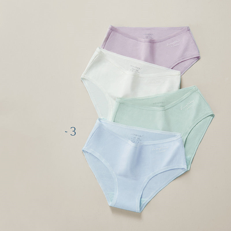 Ladies Mid Waist Underwear Women Pure Cotton