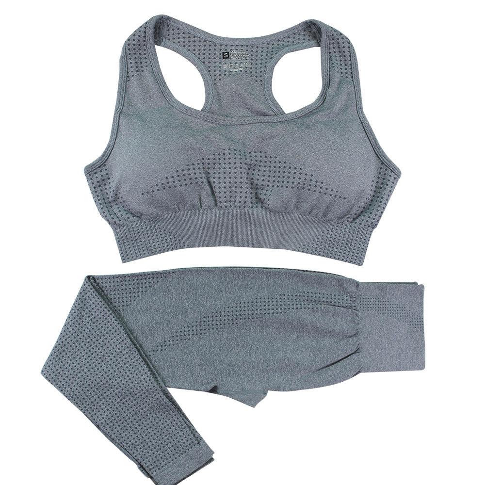 2 pièces ensemble de Yoga sans couture femmes survêtement taille haute Leggings vêtements d'entraînement vêtements de sport Fitness haut court costumes de sport ensemble de gymnastique