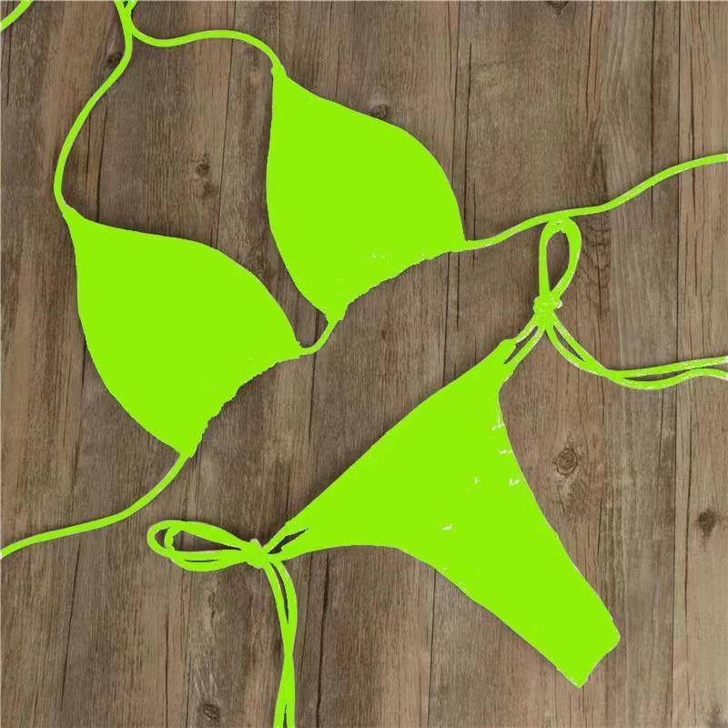 Halter Neck Tie Bikini Dam Split Tie Baddräkt