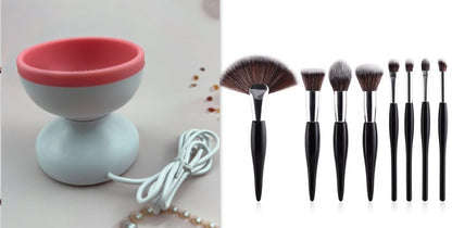 Machine portative de nettoyage de brosse de maquillage d'usb brosse cosmétique électrique nettoyant des outils de lavage pinceaux de maquillage propres automatiques