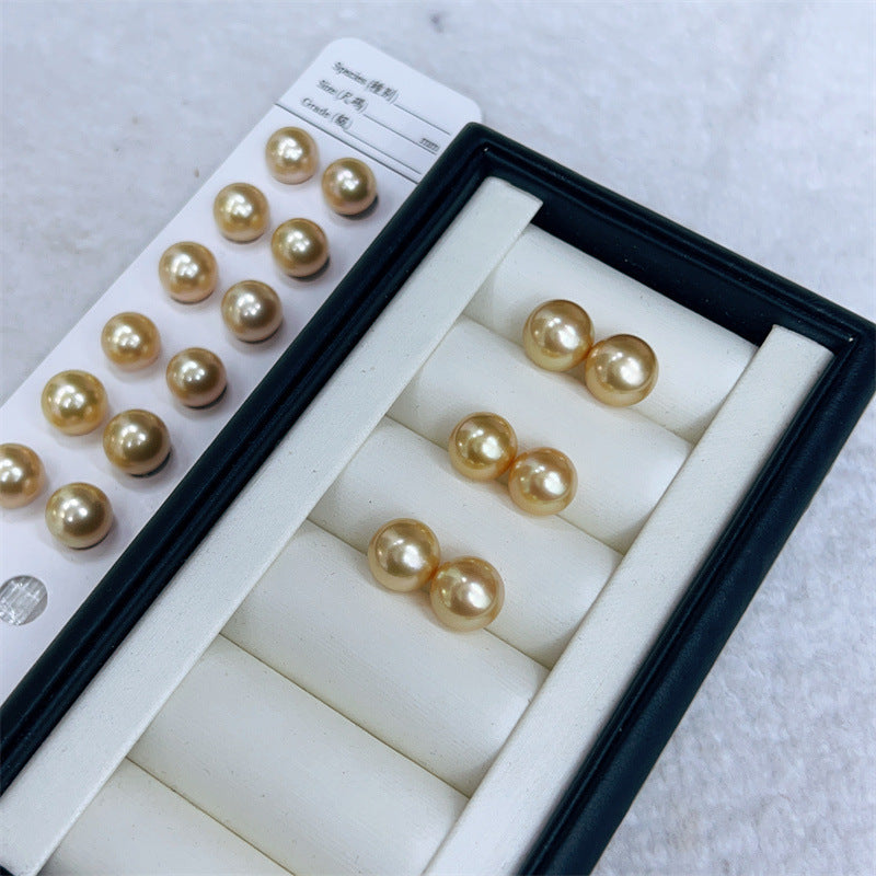 Seawater Nanyang Gold Pearl Ear Studs