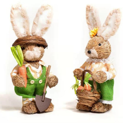 Simulation Papyrus Easter Rabbit Decoration Home Shopping Mall Garden Decoration European Fairy Tale Rabbit Decorations