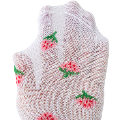 Strawberry Socks Children's Thin Socks Girls Medium Tube