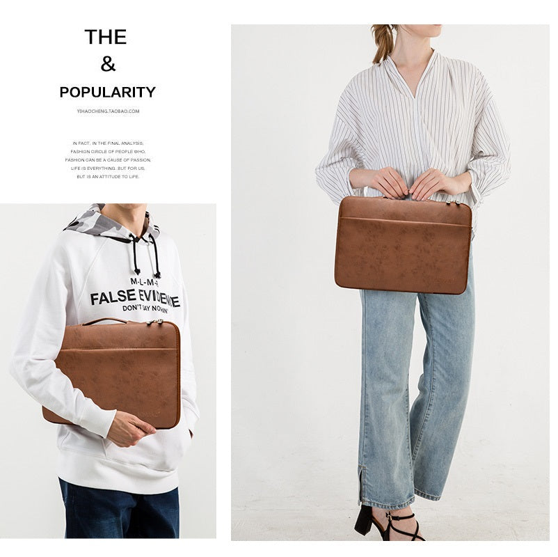 Sac pour ordinateur portable en cuir avec doublure portable