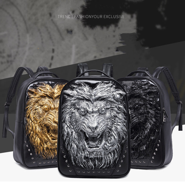 3D Angry Lion Face Unisex-ryggsäck