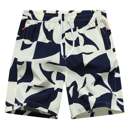 Casual Loose Pattern Cropped Elastic Waist Breathable Beach Pants