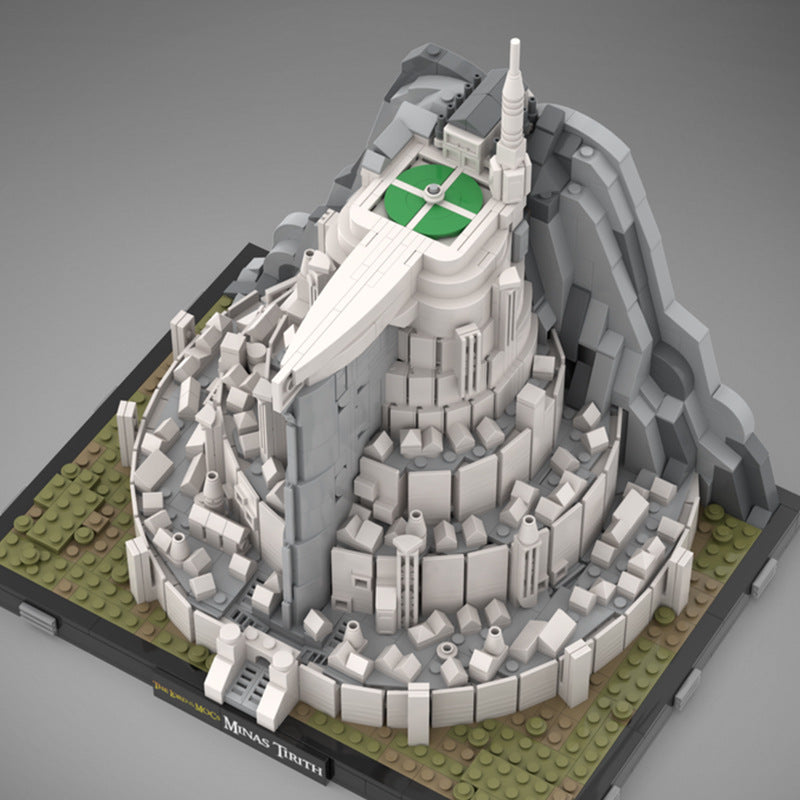 Vit stadsbyggnad Minas Tirith-leksak