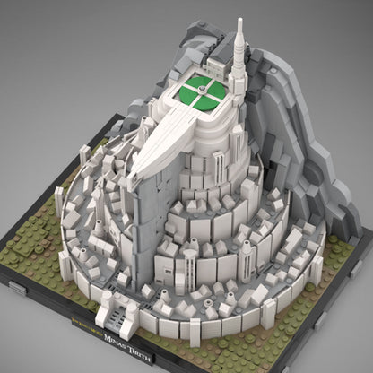 Vit stadsbyggnad Minas Tirith-leksak