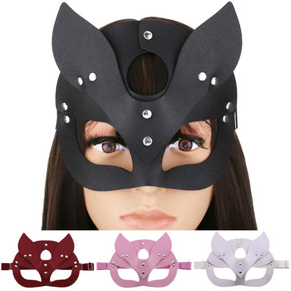 Creative Läder Sexig Byte Fox Ears Party Prom Mask