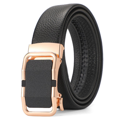 Men's Genuine Leather Automatic Pure Leather Belt - Authentic Confidence