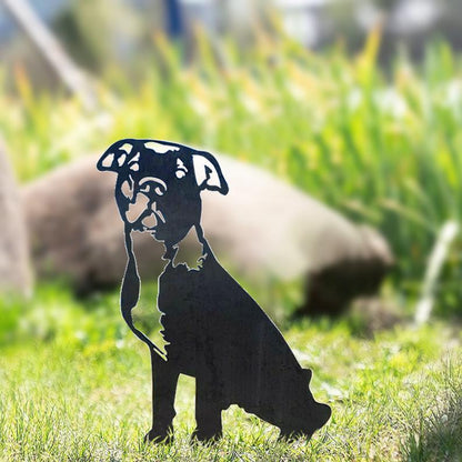 Metal Dog Silhouette Garden Patio Decoration