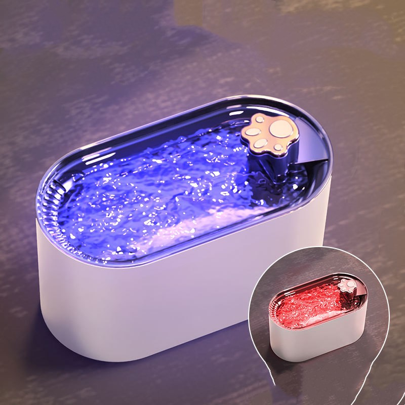 Filtre de fontaine d'eau pour chat 3L, abreuvoir automatique pour chiens et chats, distributeur d'eau ultra-silencieux avec lumière LED, produits pour animaux de compagnie