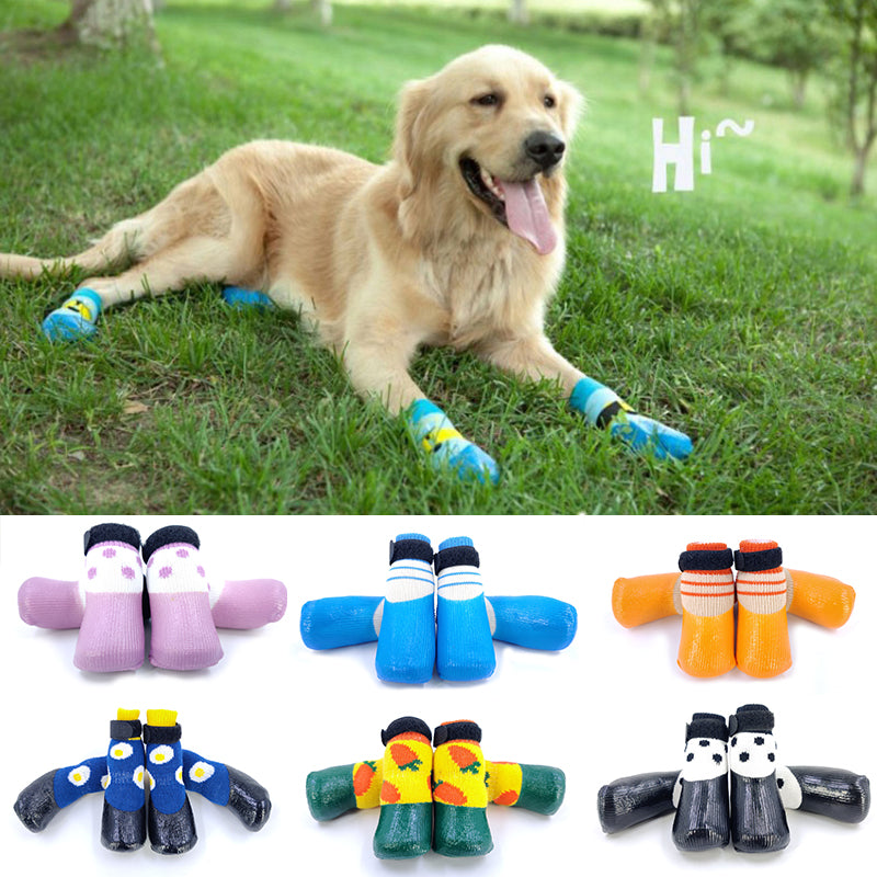 Chaussettes pour chiens, chaussures à semelles souples, anti-rayures et imperméables