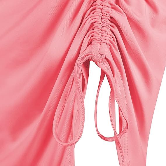Professional Women's Sexy Ruched Midi Bodycon Skirt - Elasticity Tight Design (Casual Club Asymmetrical, High Stretch)