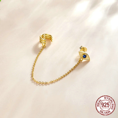 Devil's Eye Gold Plated Ear Cuff Single