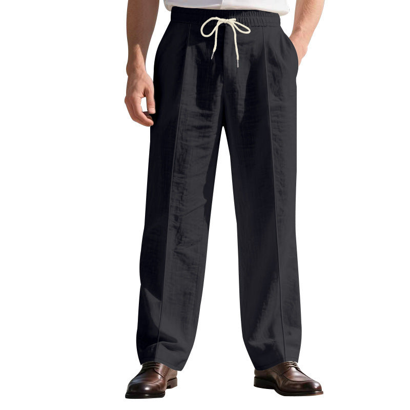 Loose Breathable Linen Leisure Men's Simplicity Trendy Loose Beach Pants