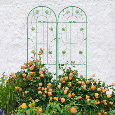 2-Pack Metal Garden Trellis 86.7x19.7 Rustproof For Climbing Plants Outdoor