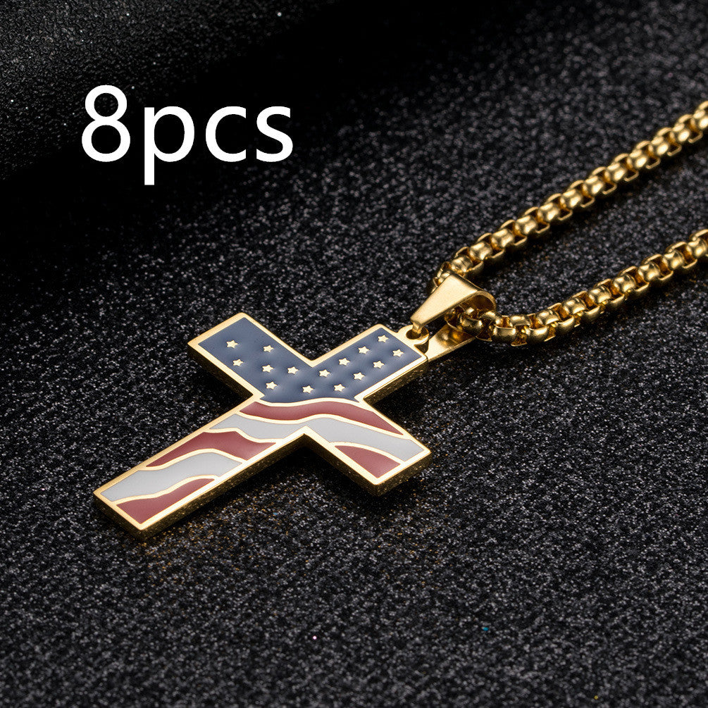 Collier Croix Drapeau