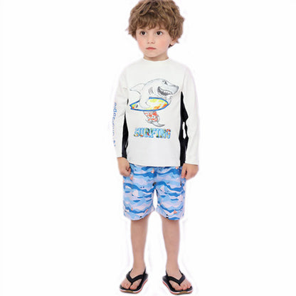 Nouveau Maillot de bain fendu pour enfants coréens maillot de bain crème solaire maillot de bain pour garçons intérieur et extérieur