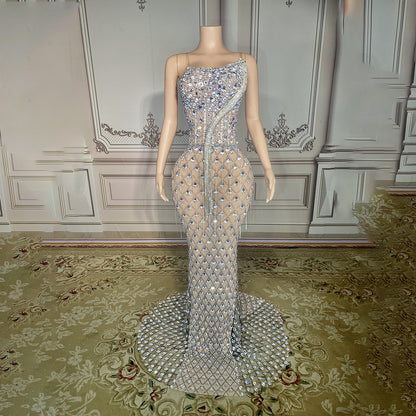 Elegant Fishtail Gown - No Back Design