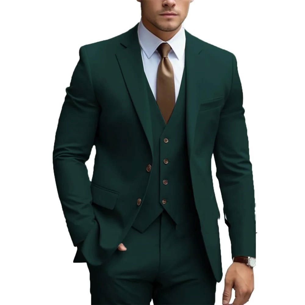 Business Casual Men's Three-piece Suit For Bridegroom Men's Wedding