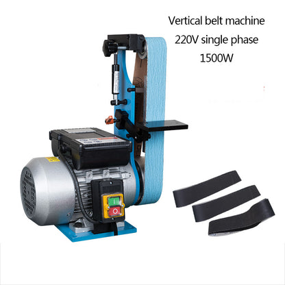 Small Vertical Sanding Belt Machine Electric Burr Woodworking Grinding Polishing Machine Knife Sharpening Tool