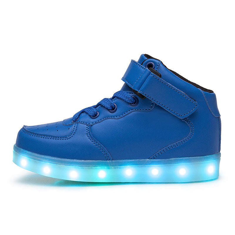 Chaussures de lampe fluorescentes pour enfants, chargement Usb coloré