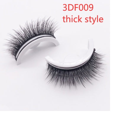 Återanvändbara 3D Mink Lashes naturliga falska ögonfransar Självhäftande falska limmar fria lass Makeup ögonfrans Extens Silk ögonfransar