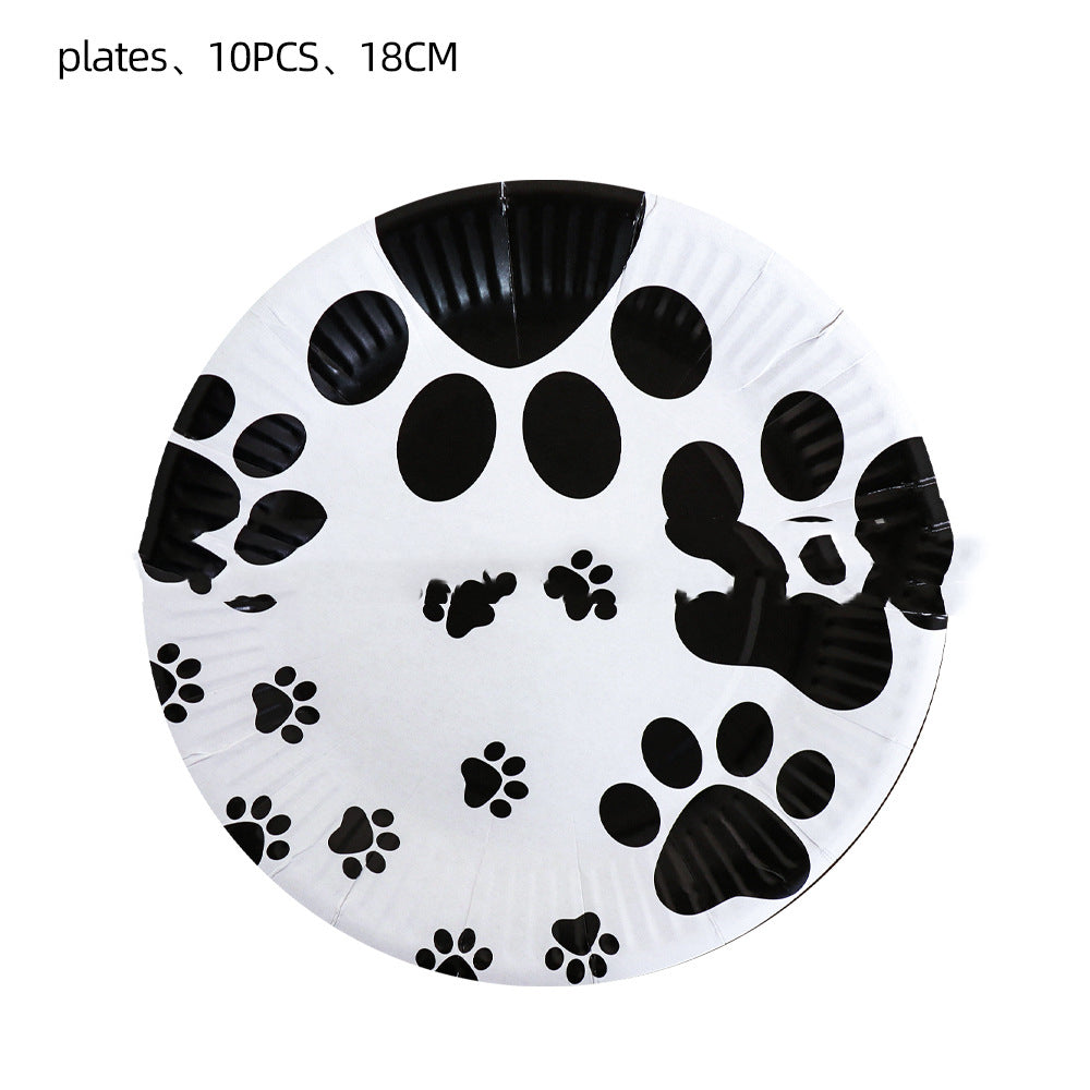 Birthday Party Decoration Dog PawTableware Set