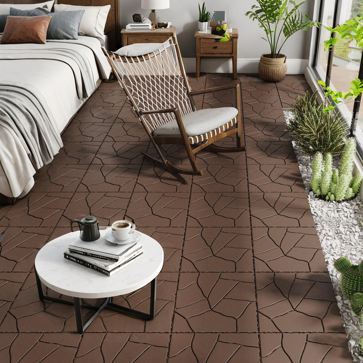 Waterproof, Wear-resistant, DIY Assembly, Garden, Courtyard, Balcony,plastic Flooring