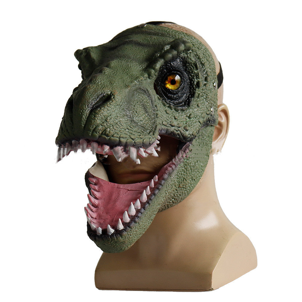 Dinosaur Moving Mouth Latex Mask Huvudbonader Halloween Party Cos Rekvisita