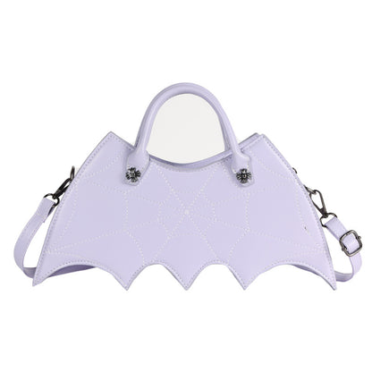 Halloween Spider Web Shape Axelväskor Personality Batgirl Tide Pu Handväskor Fashoin Messenger Crossbody Bag